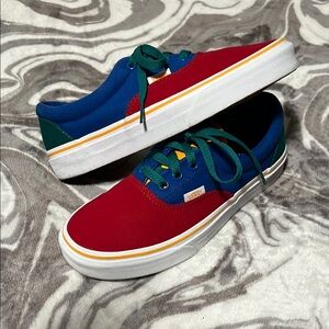 Vans Red and Blue Sneakers Classic Skate Style